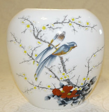 VTG Jay Fine China Pillow Vase With Blue Birds And Flowers - 7