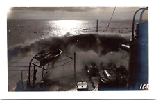RPPC Large Wave hits Bow of USS Georgia - Photo Postcard - Great White Fleet picture