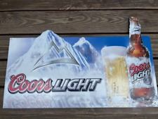 Vintage Coors Light Rocky Mountains Beer 31 X 19 Large Metal Sign picture