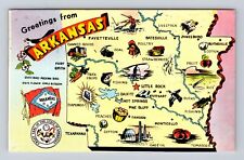 AR-Arkansas, Scenic Landmark General Map Greetings, Vintage c1975 Postcard picture