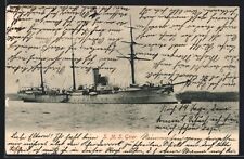 Ak Battle Ship SMS Geier Des Ostasiengeschwaders Lies Before Anchor 1905 picture