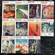 GALAXY  Science Fiction pulp magazine Lot 11 Issues  1954 Asimov willy ley picture