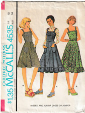 McCall's Pattern 4535; ©1975; Misses Dress/Jumper; Size 12 B34