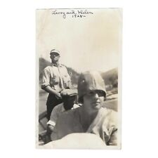 Vintage Snapshot Close Up Photo Flapper Woman Cloche Hat Men In Boat 1928 1920s picture