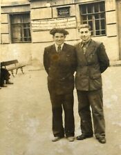 1950s Two Affectionate Handsome Men Students Guys Gay Int B&W Photo picture
