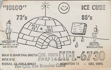 CB radio QSL postcard KFL-6730 igloo comic Max Martha Smith 1970s Kenai Alaska  picture