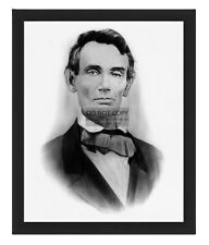 PRESIDENT ABRAHAM LINCOLN BEARDLESS YOUNG PORTRAIT 8X10 B&W FRAMED PHOTO picture
