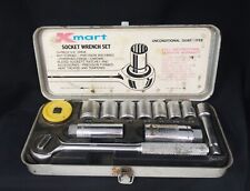 Vintage K-Mart 13 Piece Metric Socket Wrench Set Original Metal Case complete  picture
