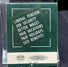 TOBACCO WORKERS UNION ITUW   Full Unstruck Vintage Matchbook Advertising picture
