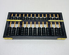 Vintage Chinese Abacus Wood Beads & Frame 91 Black Beads Calculator Art Decor 33 picture