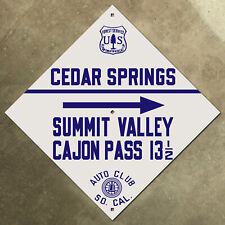 Cedar Springs California ACSC highway road sign auto club diamond USFS Cajon 138 picture