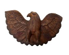 Vintage Hand Carved Wood Eagle Wall Plaque 14
