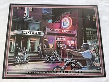 Hot Nights & Chopped Hogs Highway 40 L.  Grossman 16 x 12 Metal Sign motorcycles picture