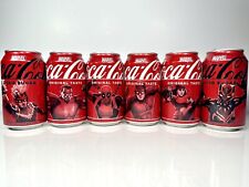 Marvel Soda Coca-Cola Coke Collectible Limited Set 6 Open Cans Deadpool Elektra picture