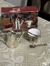 Godinger Silver Plated Watering Can Salt and Pepper Pail Shovel 2” set New picture