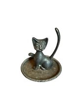 Vintage 1950's Silver Plated Cat Ring Holder picture
