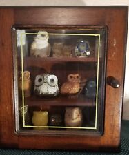 Owl Figurine Collection with Cabinet picture
