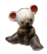2.5” Teddy Bear Cub Vtg Ceramic Figurine picture