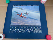 1982 WILLIAM S. PHILLIPS AIR SPACE SMITHSONIAN BLACK WINGS POSTER PRINT 25x25.75 picture