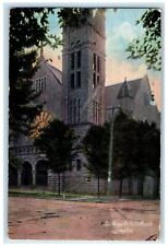 1909 St. Marys Catholic Church Exterior Tiffin Ohio OH Posted Trees Postcard picture