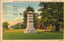 Monument Gen Stonewall Jackson Fredericksburg VA Linen Postcard PM Cancel WOB picture