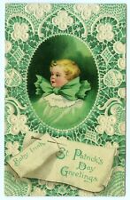 Clapsaddle St. Patrick's Day Postcard Baby Irish Signed c1908 Embossed Postcard picture