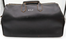 Vintage Large Monogramed Leather Doctor's Bag Harrisons Leather Goods Corp USA picture