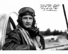 ALDEN RIGBY WWII ACE SIGNED 8X10 PHOTO 352ND FG 5 VICS BLUENOSE BASTARDS picture