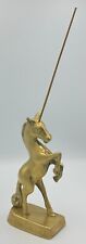 Solid brass horse origin unicorn rearing up on hind legs using incense instead picture