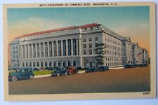 Department of Commerce Building Washington DC Old Cars Linen Postcard  picture