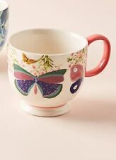 1 Paul Marrot Anthropologie Coffee Mug Cup Butterfly Flower Garden Hippie Boho picture