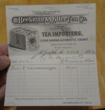 1887 St Joseph Missouri Beekman Miller Tea Co letterhead - Havana Cigars picture