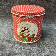 Vintage Strawberry Shortcake Metal Canister Tin Container with Lid 1980s picture