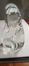 Vtg Viking ART Glass Crystal Frosted Clear Virgin Mary Madonna picture