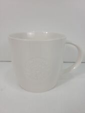 Starbucks Coffee 2009 White Embossed Siren Mermaid Mug Cup Bone China 16oz picture