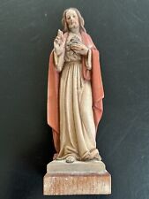Vintage 60s Era Anri Sacred Heart Of Jesus Figurine Toriart 6+” Italy Religious picture