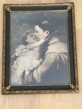 Antique  1920  Wood Gold with Black Frame With Glass. picture