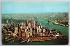 1960s Aerial View of Lower Manhattan Before Docks were Landfilled NYC NY PC picture