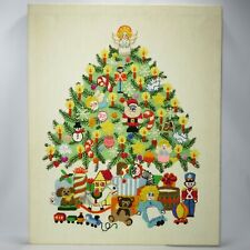 Vintage Christmas Tree Fantasy Embroidery Completed Plays Music Sunset Stitchery picture