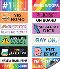 New 12Pcs LGBT Funny Gay Prank Bumper Stickers Rainbow Car Magnetic Bumper  picture