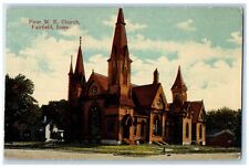 c1910's First Methodical Episcopal Church Building Tower Fairfield Iowa Postcard picture
