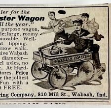 1906 Wabash Coaster Wagon Advertisement Toy Vehicle Ephemera 2.25 x 1.25