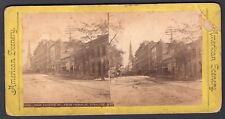 SYRACUSE NY 1890s Fayette Street Stores Stereoview Photo picture