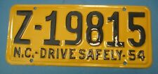 1954 North Carolina license plate Professionally Restored  picture