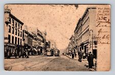 Battle Creek MI-Michigan, West Main St, Storefronts, Vintage c1907 Postcard picture
