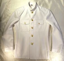 AUTHENTIC US NAVY MALE NAVAL OFFICER SERVICE DRESS WHITE COAT 42 REG picture
