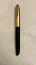 Parker 51 Vacumatic Black Resin 14K GF w. Jewel. Fine Nib Fountain Pen. 1940s? picture