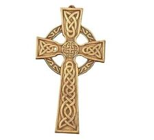 Exclusively Irish Celtic Cross Wall Hanging Brass Irish Trinity Celtic Knot  picture