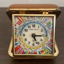 Vintage Phinney-Walker World Flags Travel Alarm Clock Japan Rare picture