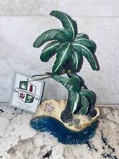 6” Tropical Palm Tree Tradewind Bay Scene Collectible Beach Wave Crab Tank Decor picture